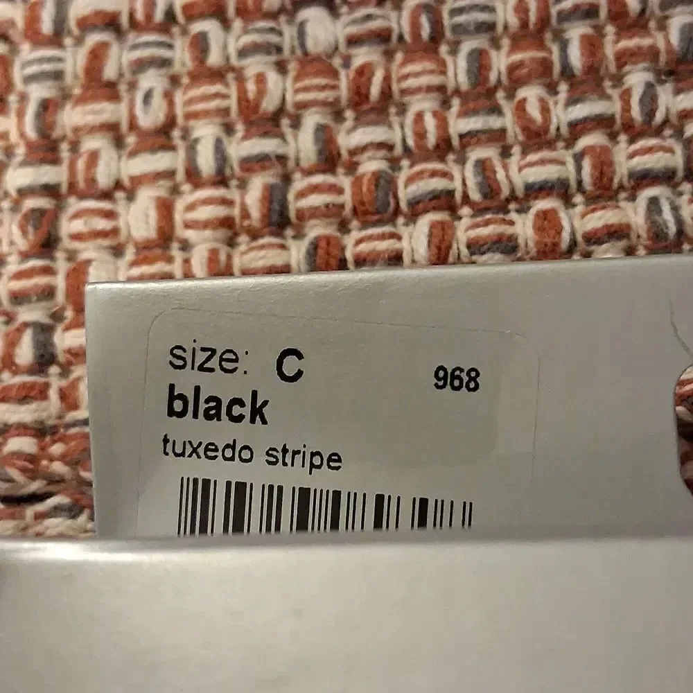 SPANX Uptown Tight End Tights Black Tuxedo Stripe Patterned Body Shaping Size C